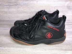 Ektelon Men's 11.5 Vtg NFS Racquetball Pickleball Court Shoes Black Tour 3/4
